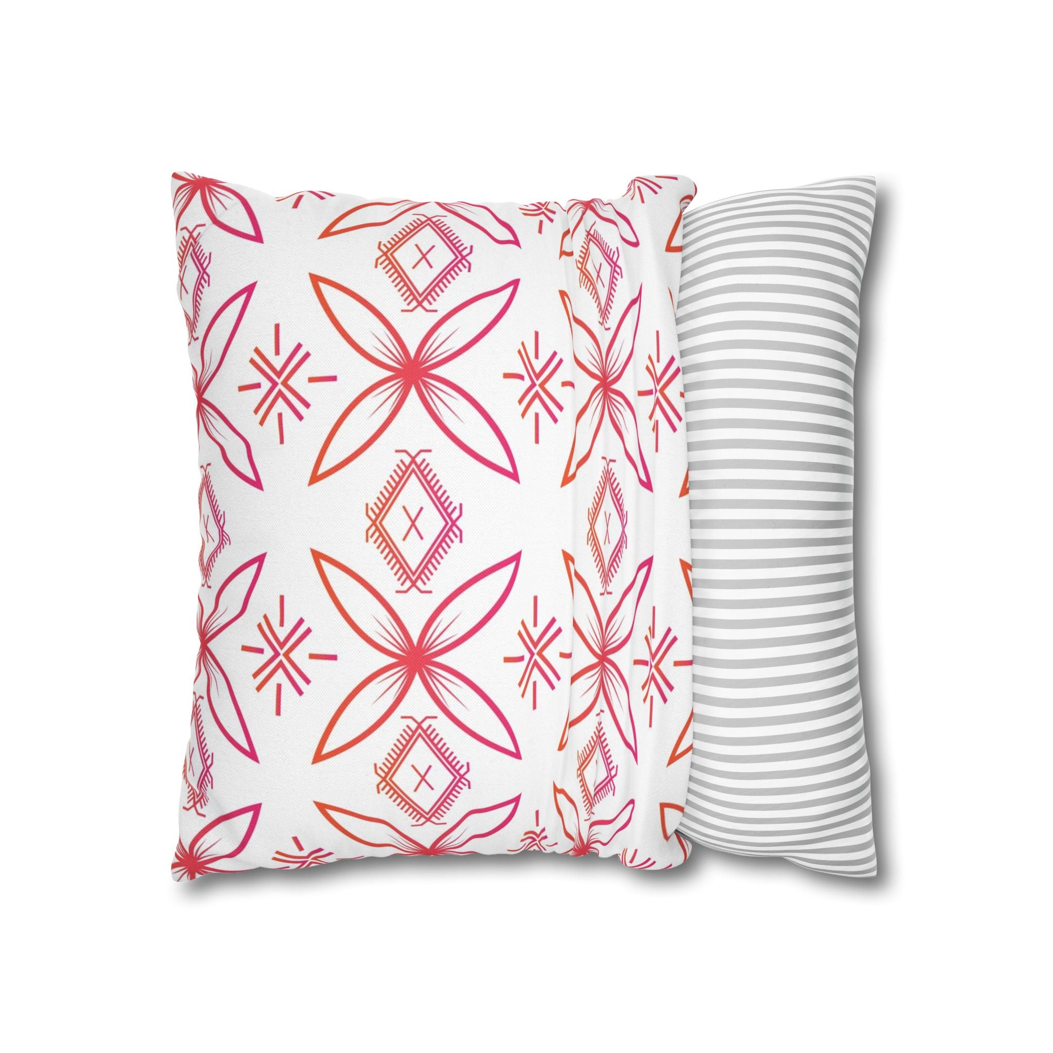 Fuli (Pink & Orange) Square Pillow Case