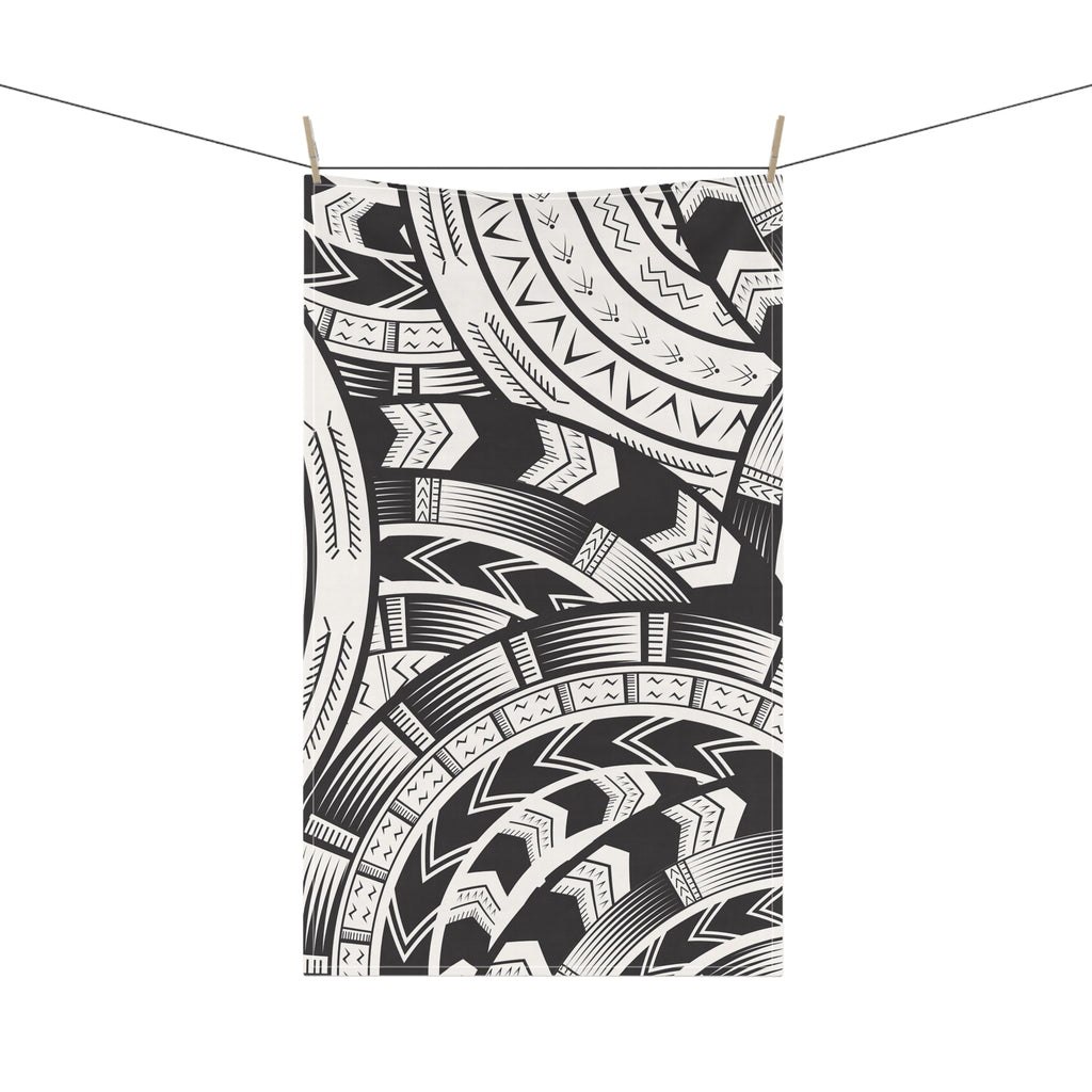 Black and White Tatau Tea Towel