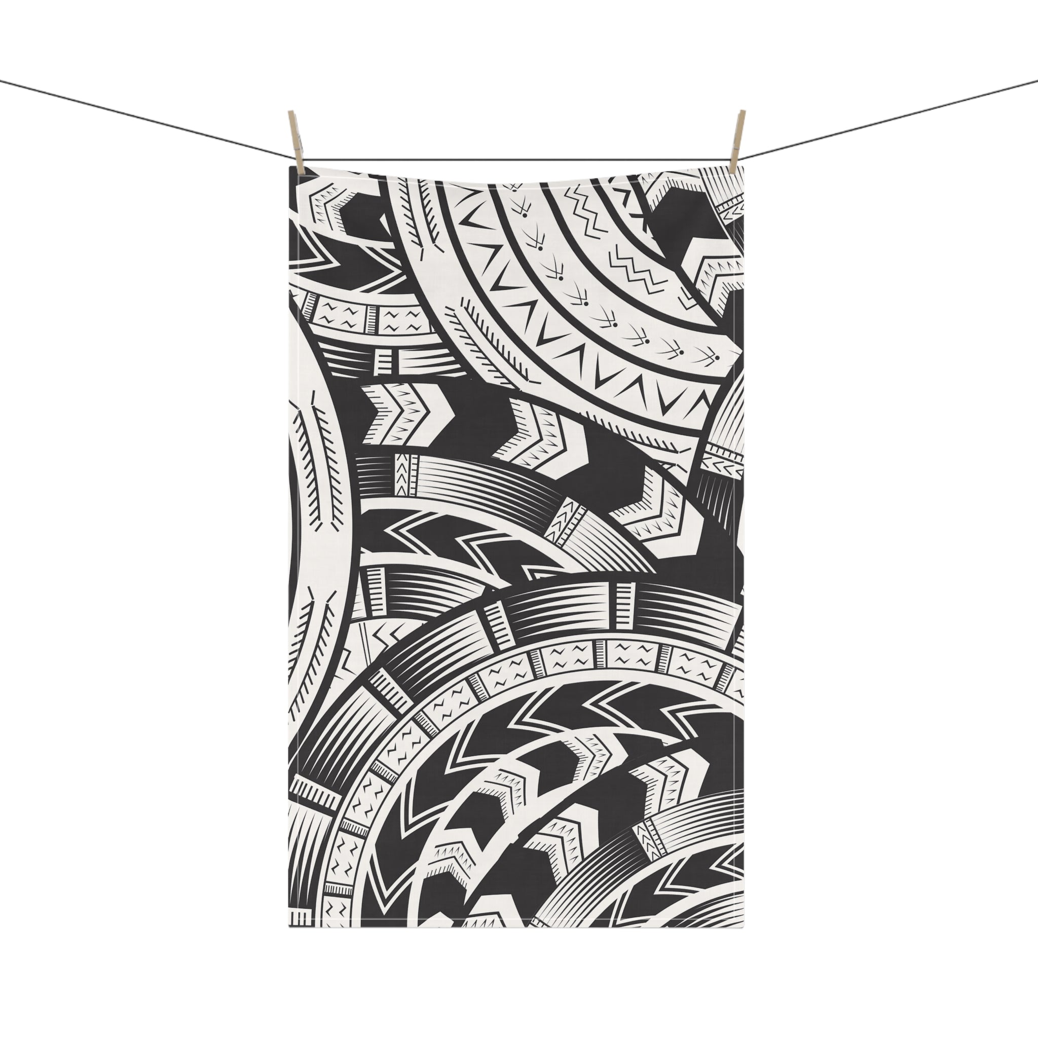 Black and White Tatau Tea Towel