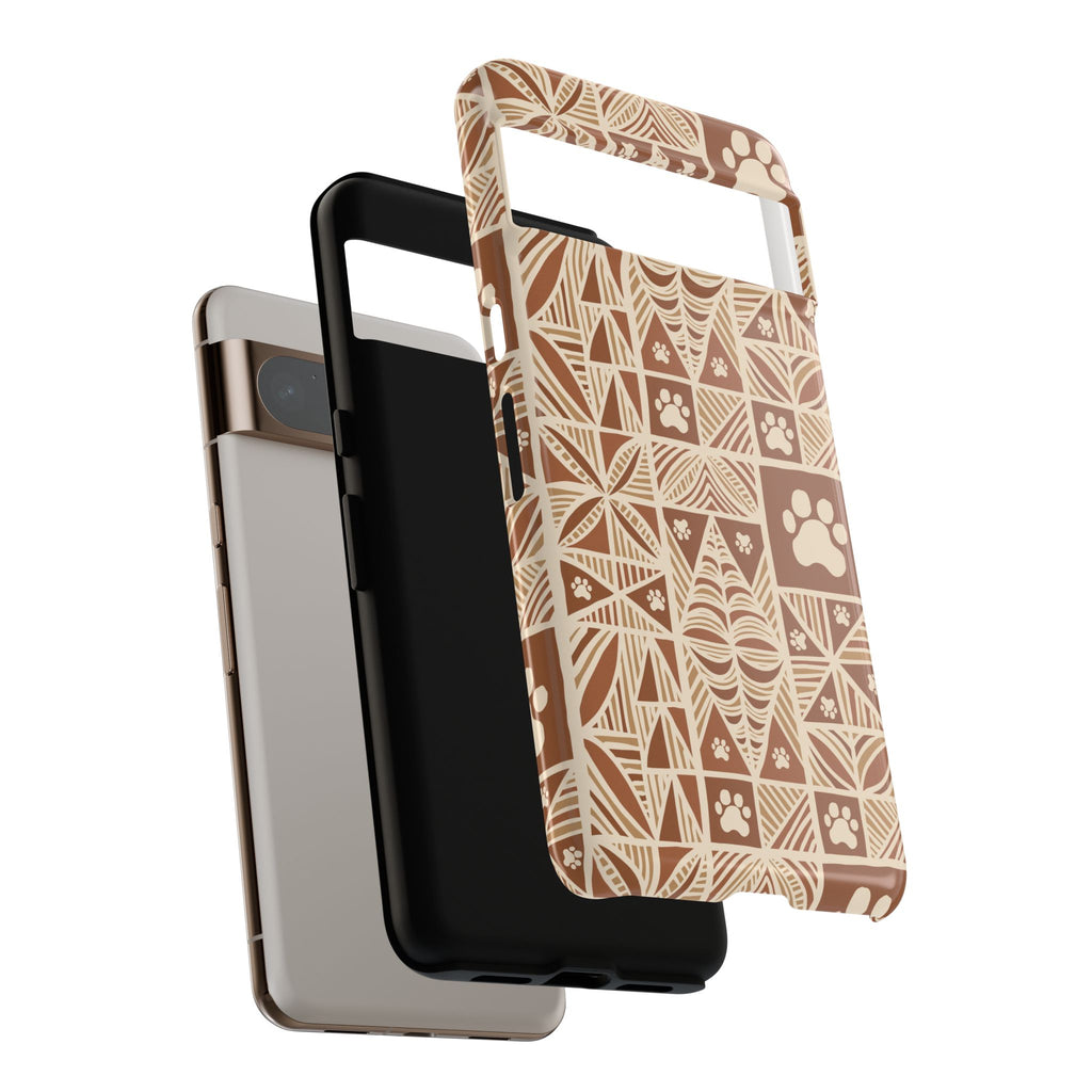 Manu Brown Tribal Paw Print Phone Case — Patterned All-Over-Print Phone Case
