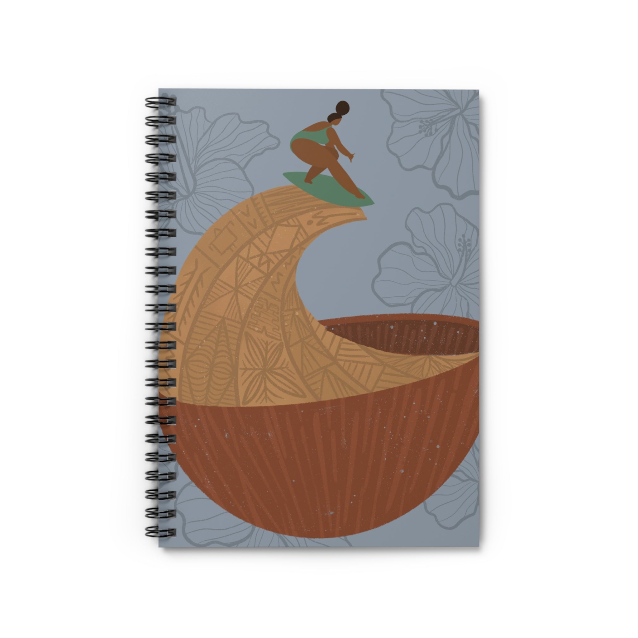 Surfing Kava Queen Spiral Notebook