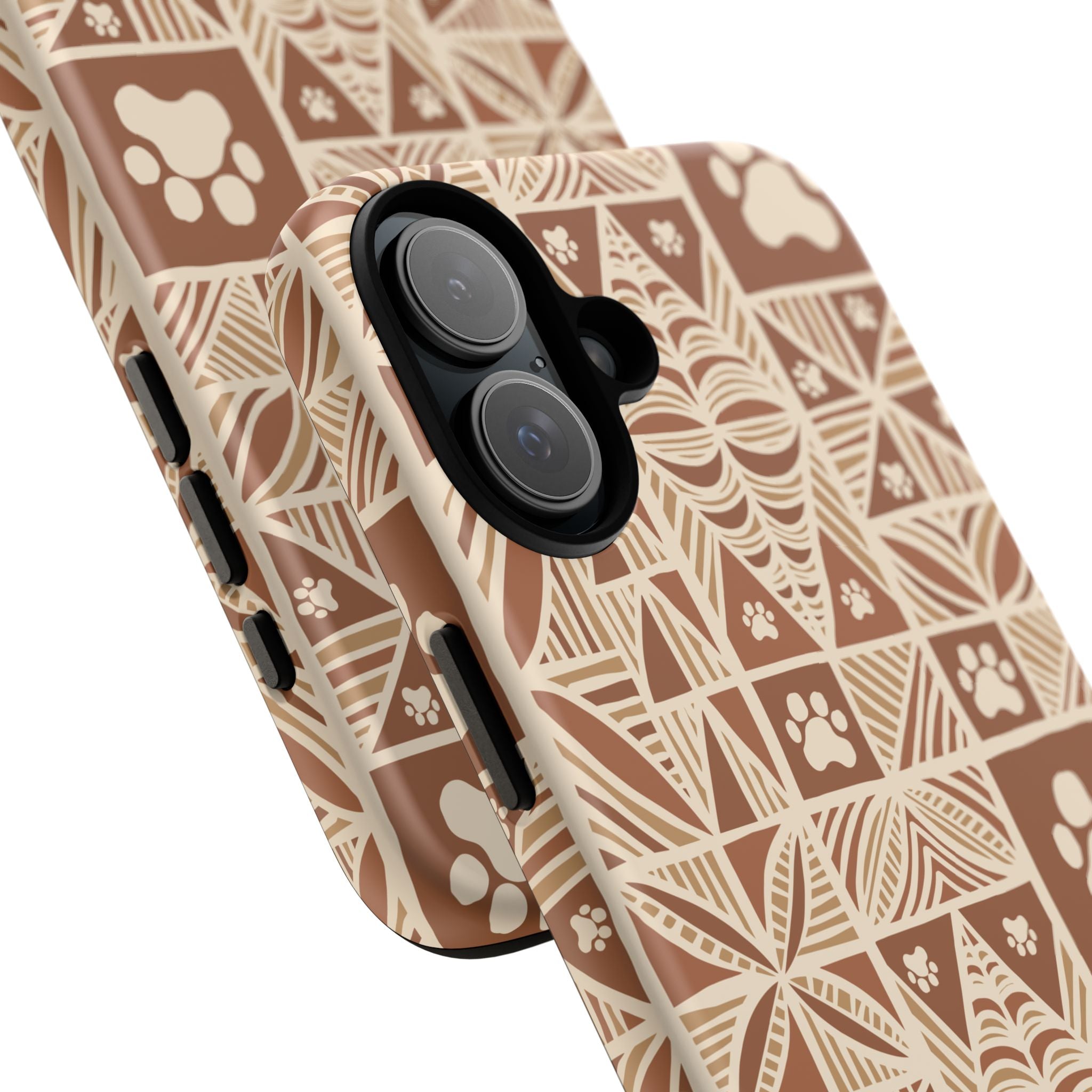 Manu Brown Tribal Paw Print Phone Case — Patterned All-Over-Print Phone Case