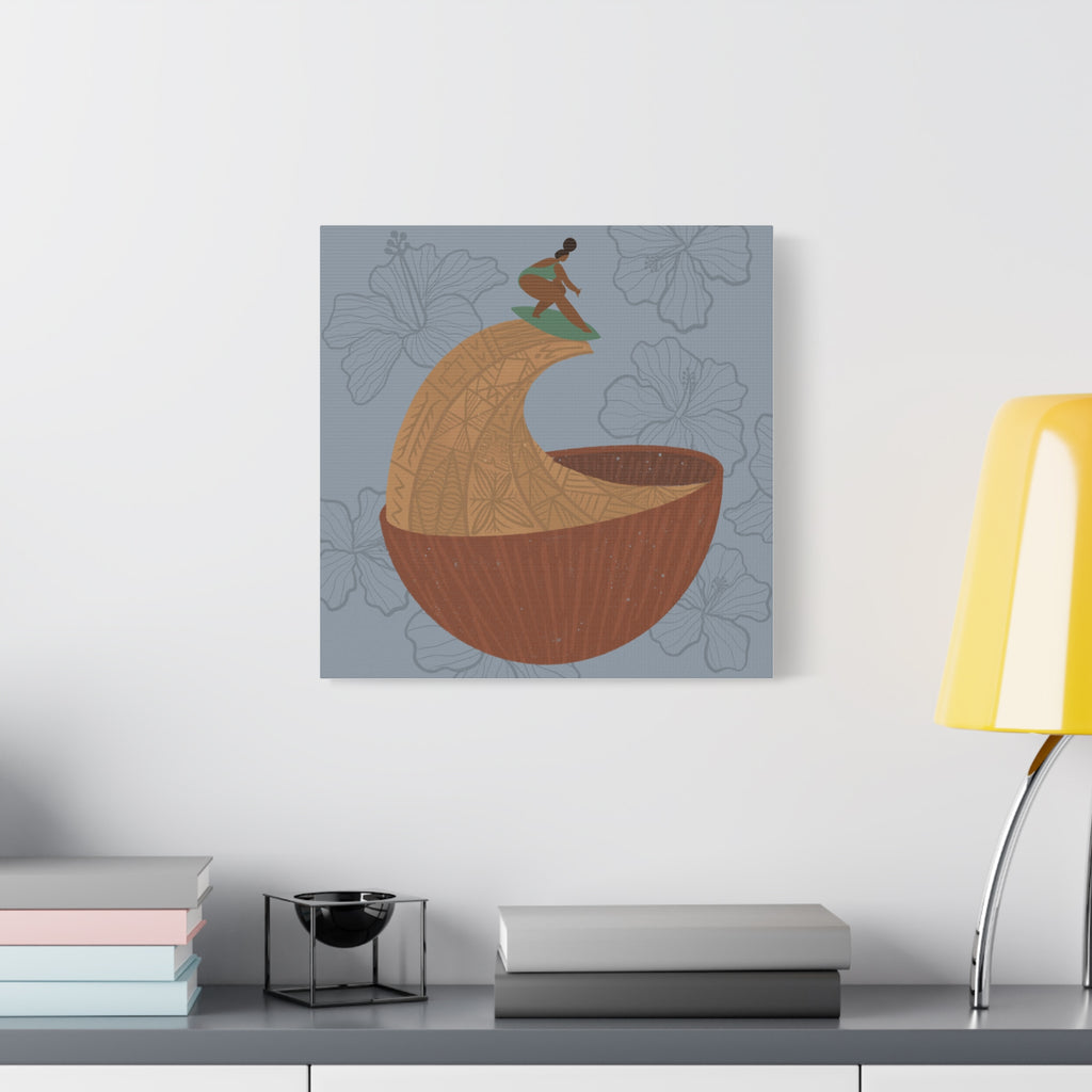 Surfing Kava Queen Canvas