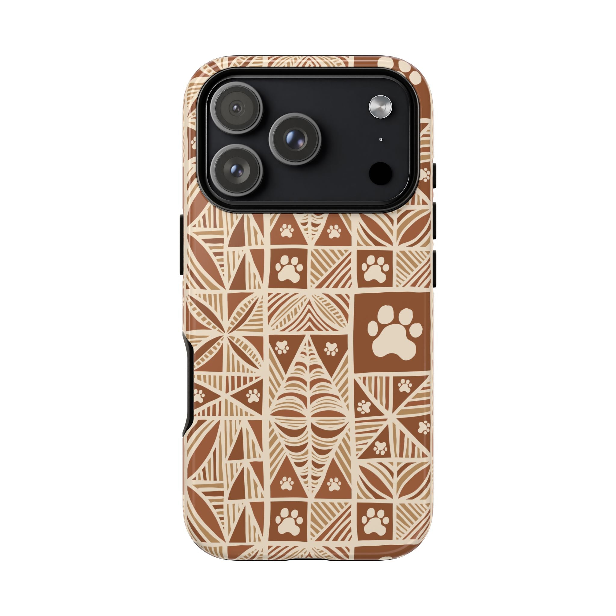 Manu Brown Tribal Paw Print Phone Case — Patterned All-Over-Print Phone Case