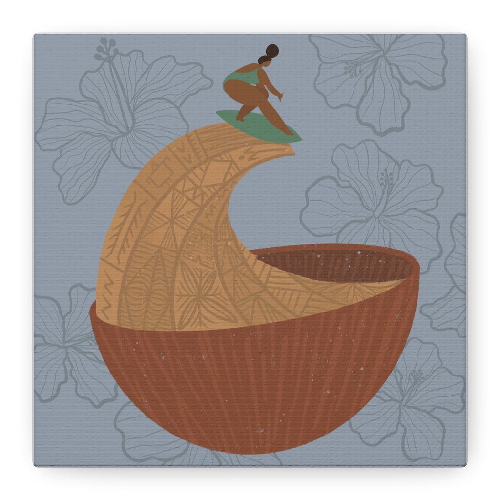 Surfing Kava Queen Canvas