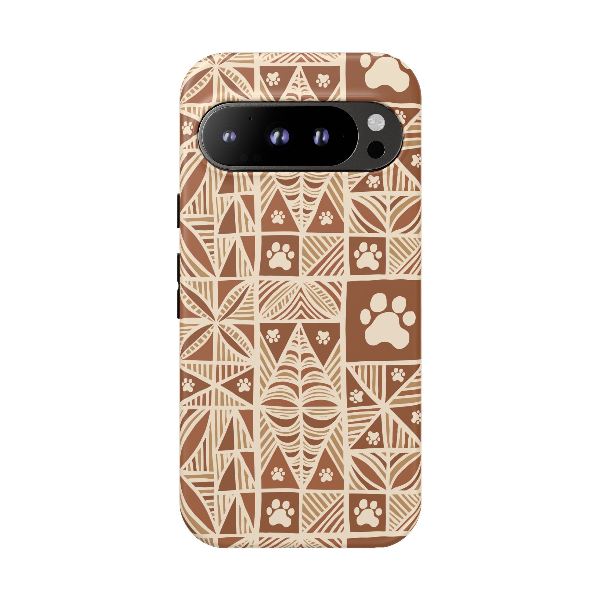 Manu Brown Tribal Paw Print Phone Case — Patterned All-Over-Print Phone Case