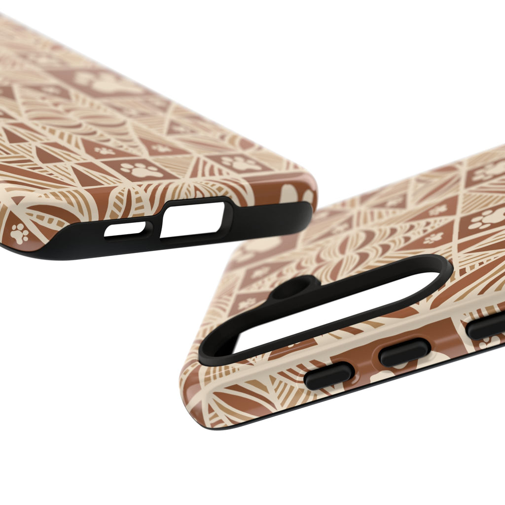 Manu Brown Tribal Paw Print Phone Case — Patterned All-Over-Print Phone Case