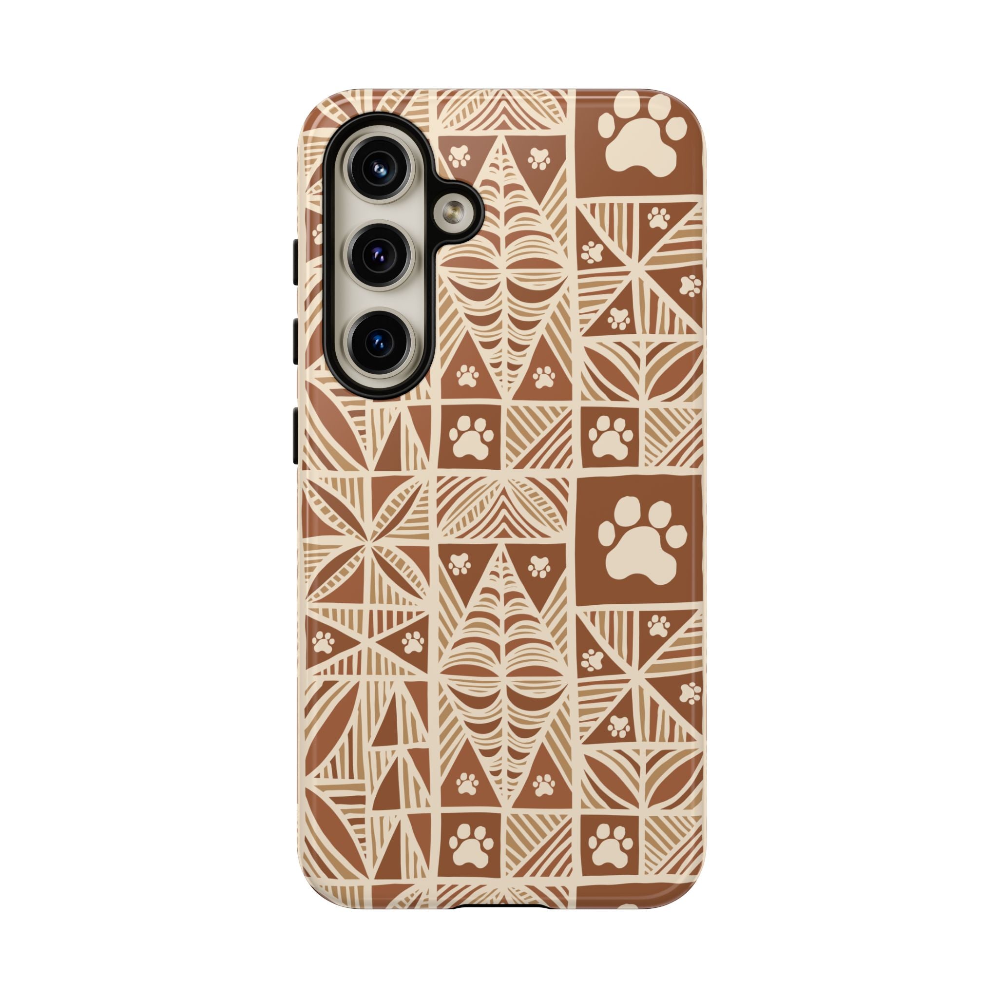 Manu Brown Tribal Paw Print Phone Case — Patterned All-Over-Print Phone Case