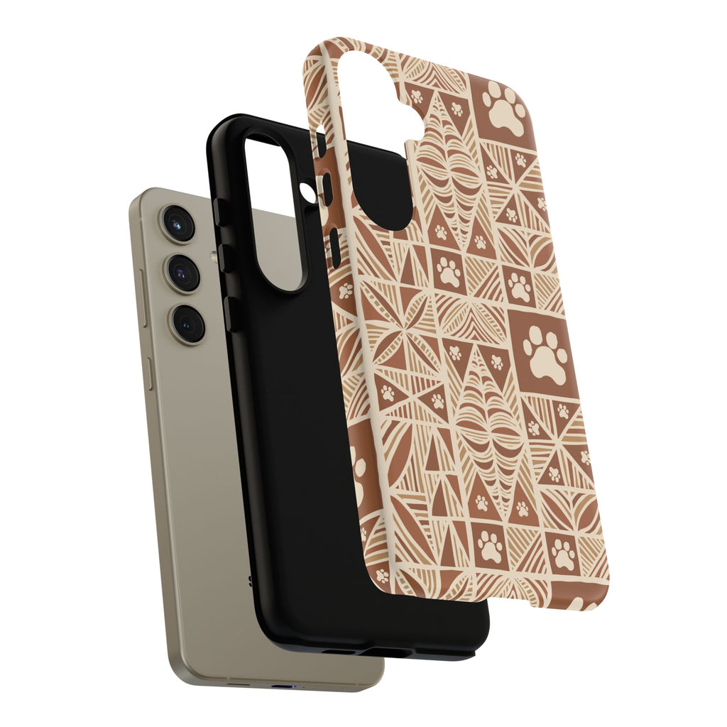 Manu Brown Tribal Paw Print Phone Case — Patterned All-Over-Print Phone Case