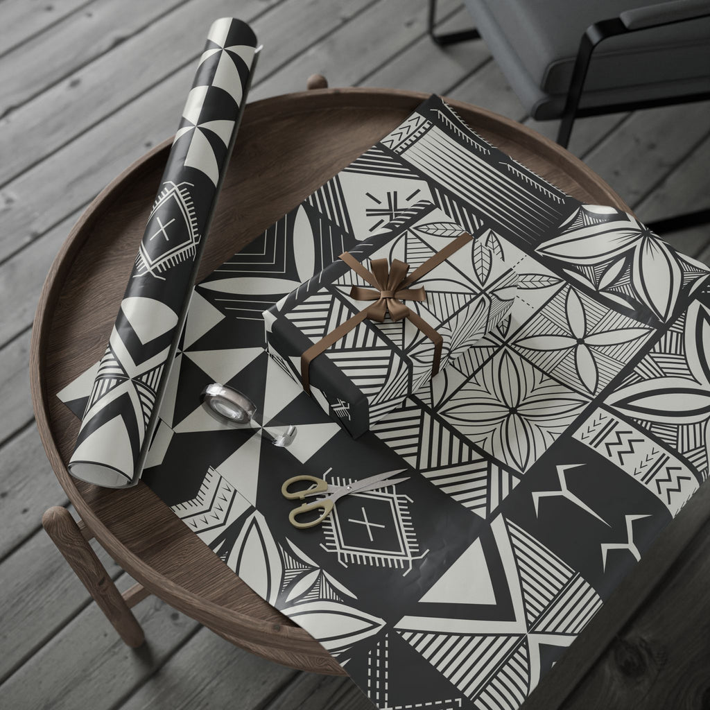 Maluelue (Black & Grey) Wrapping Paper