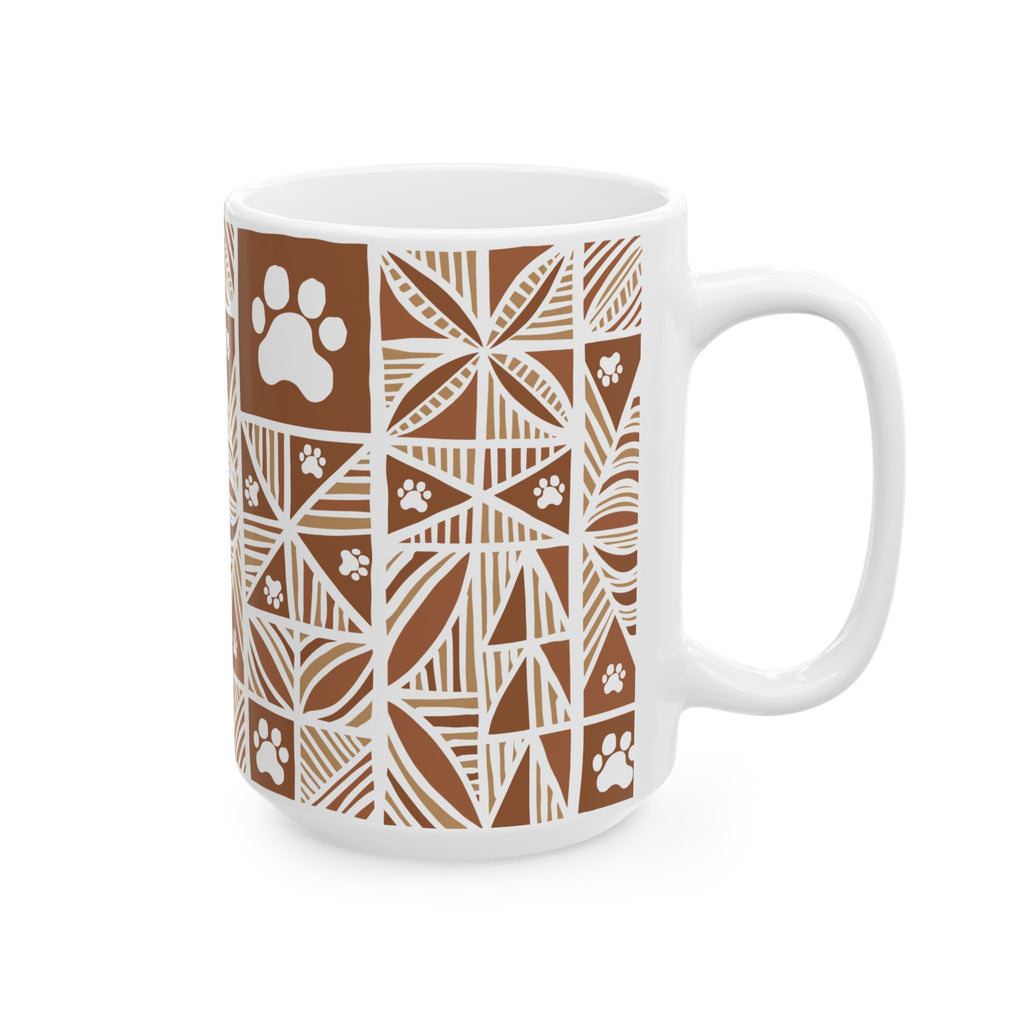 Manu Paw Print Pattern Ceramic Mug (15oz)