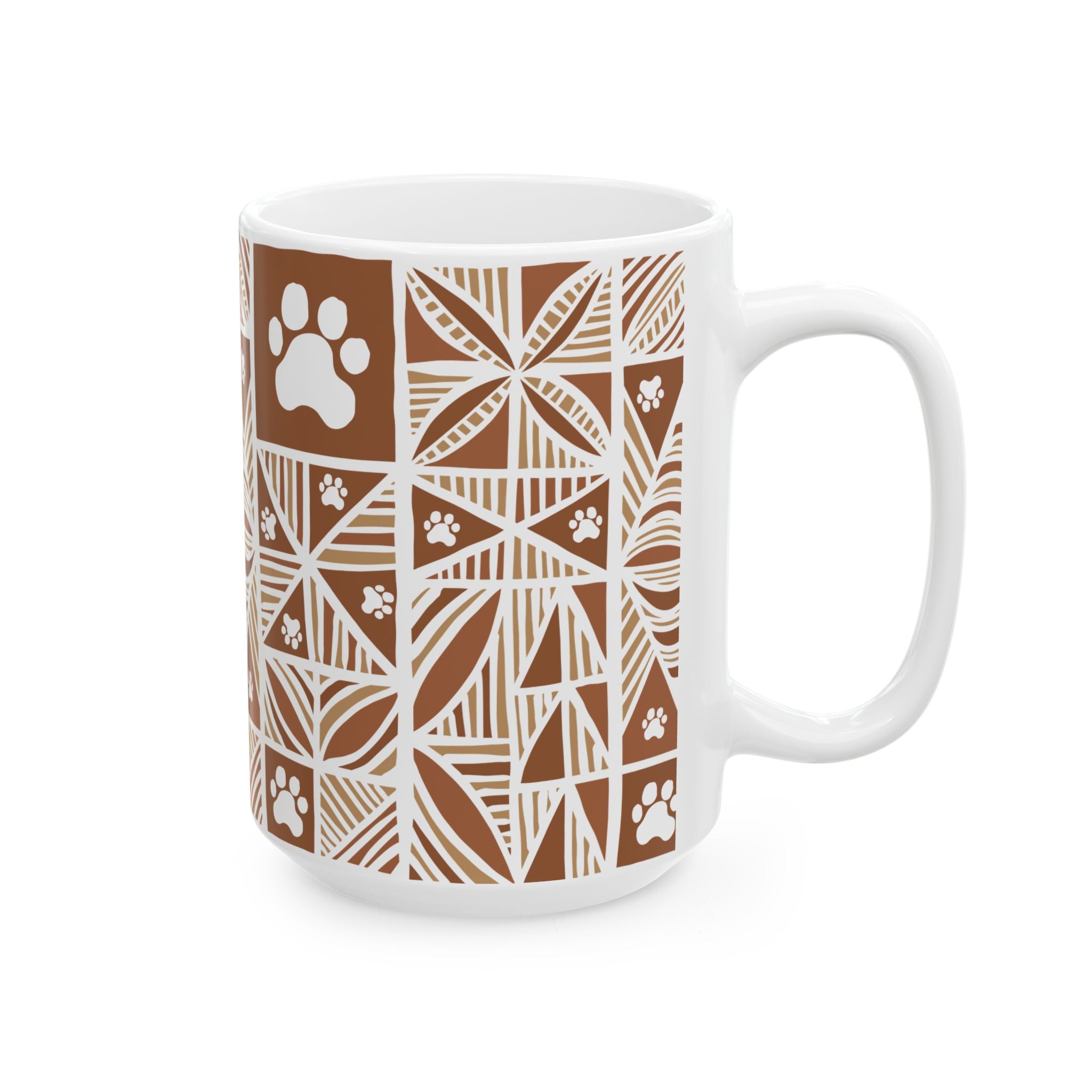 Manu Paw Print Pattern Ceramic Mug (15oz)