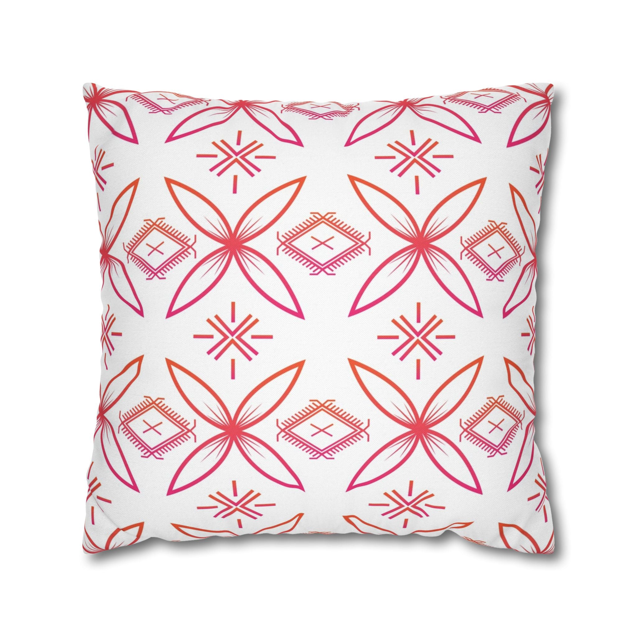Fuli (Pink & Orange) Square Pillow Case