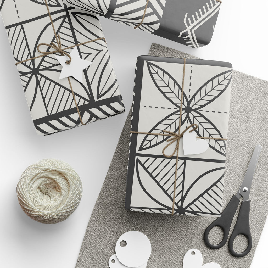 Maluelue (Black & Grey) Wrapping Paper