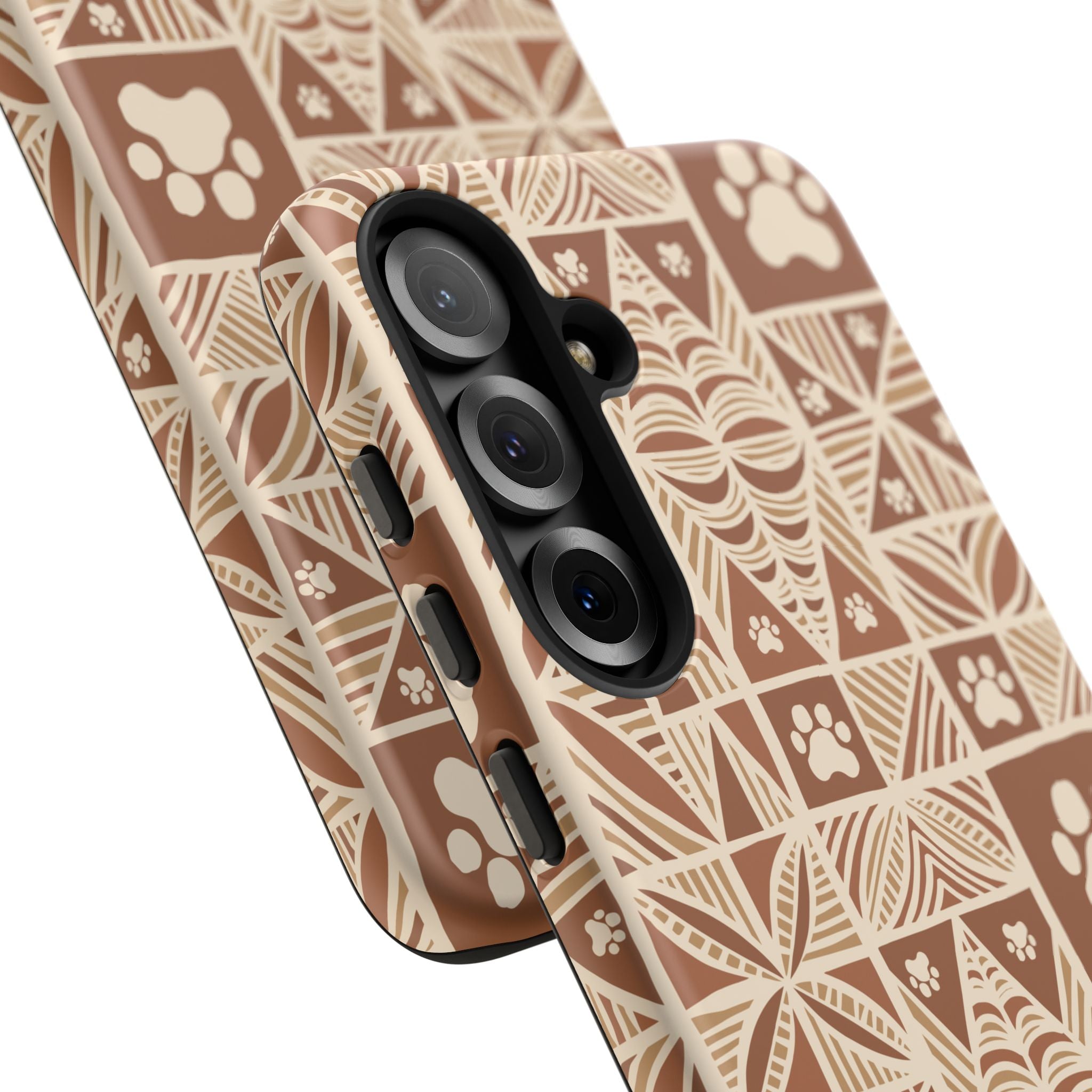 Manu Brown Tribal Paw Print Phone Case — Patterned All-Over-Print Phone Case