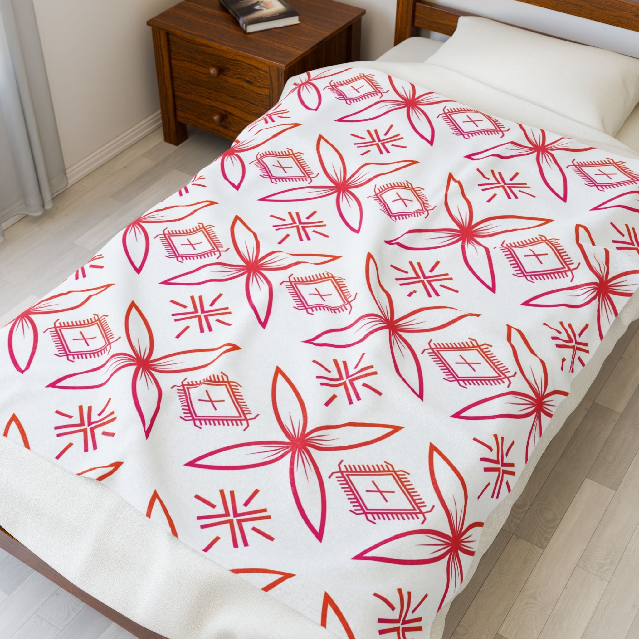 Fuli (Pink & Orange) Velveteen Plush Blanket