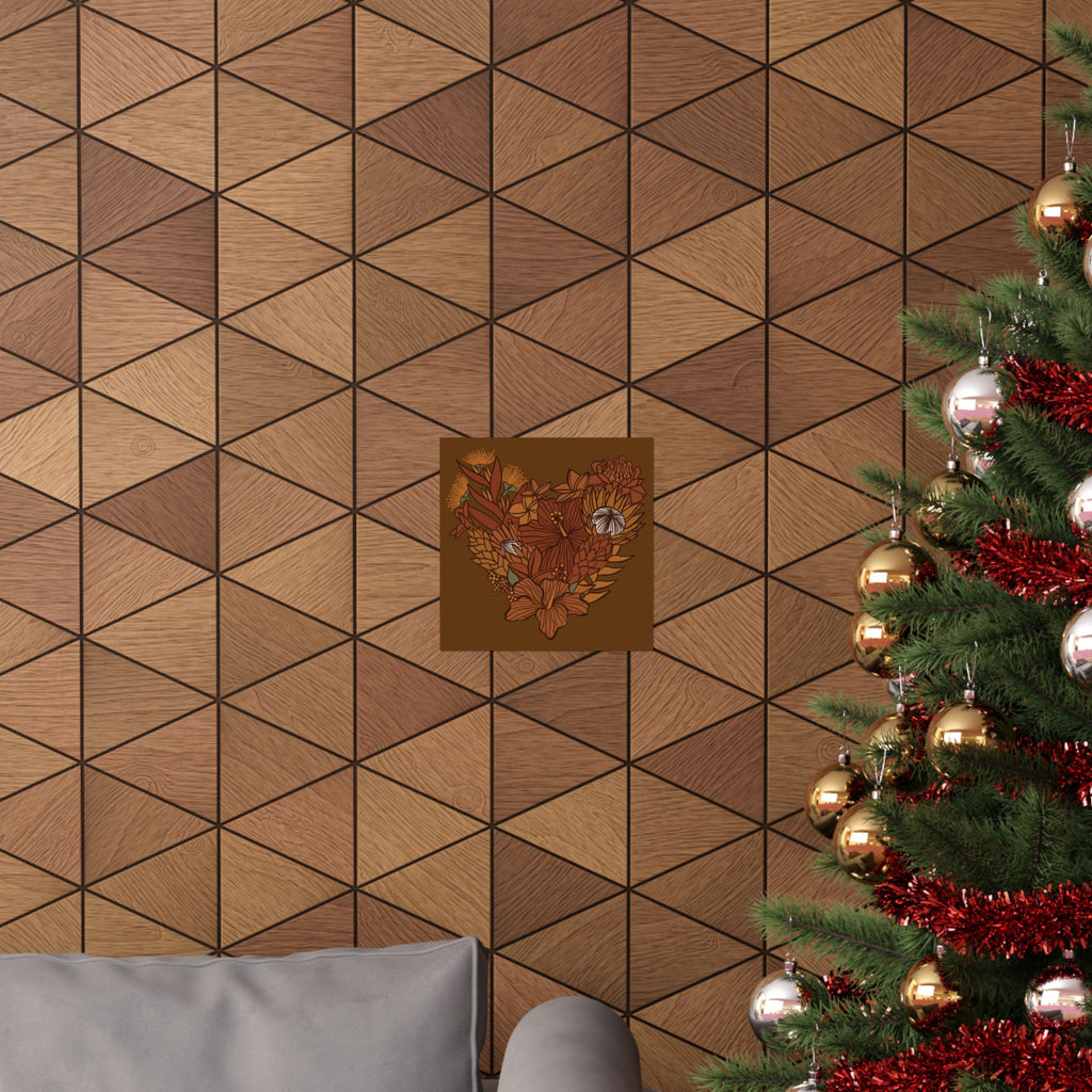 Terra Cotta Floral Heart Poster