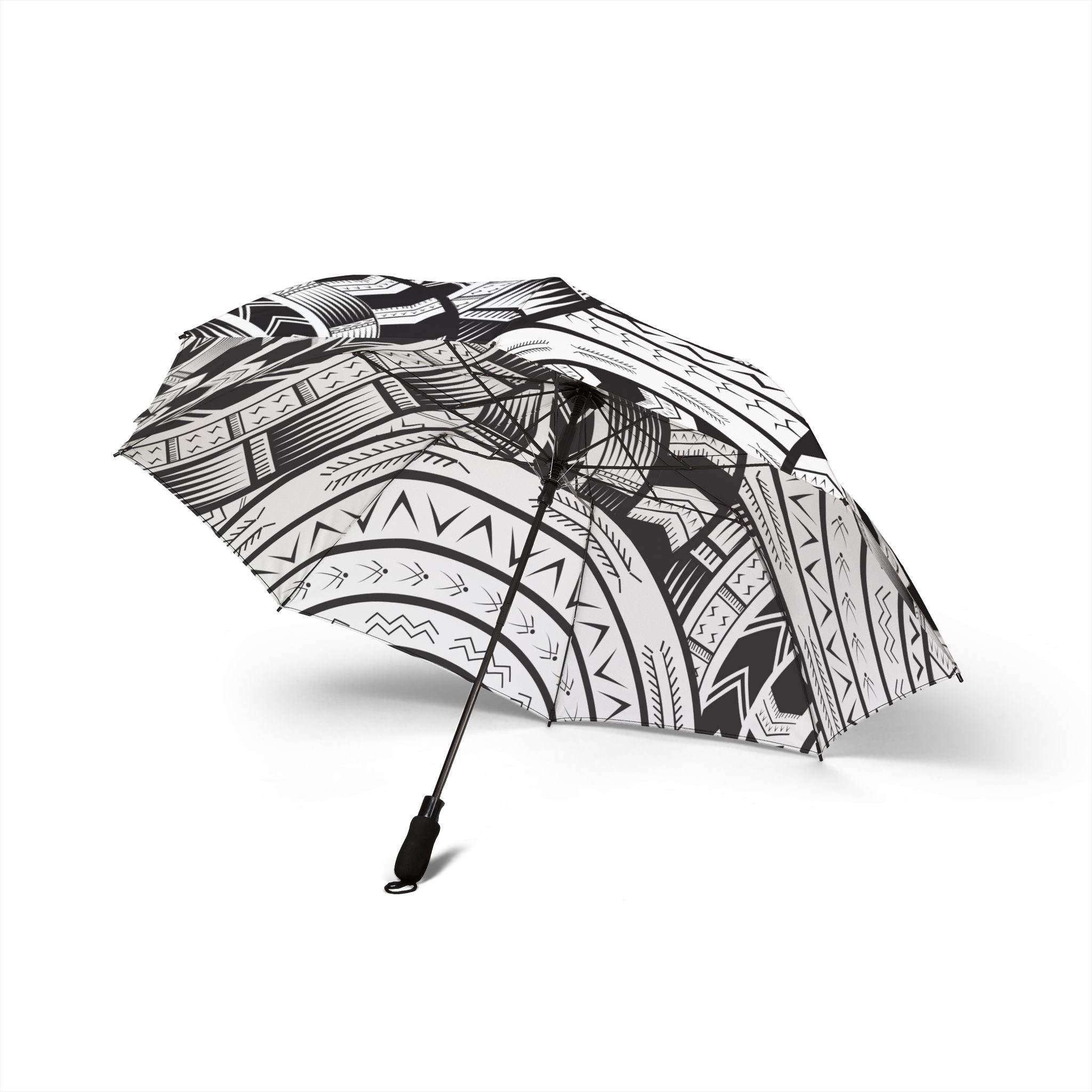 Black and White Tatau Foldable Umbrella