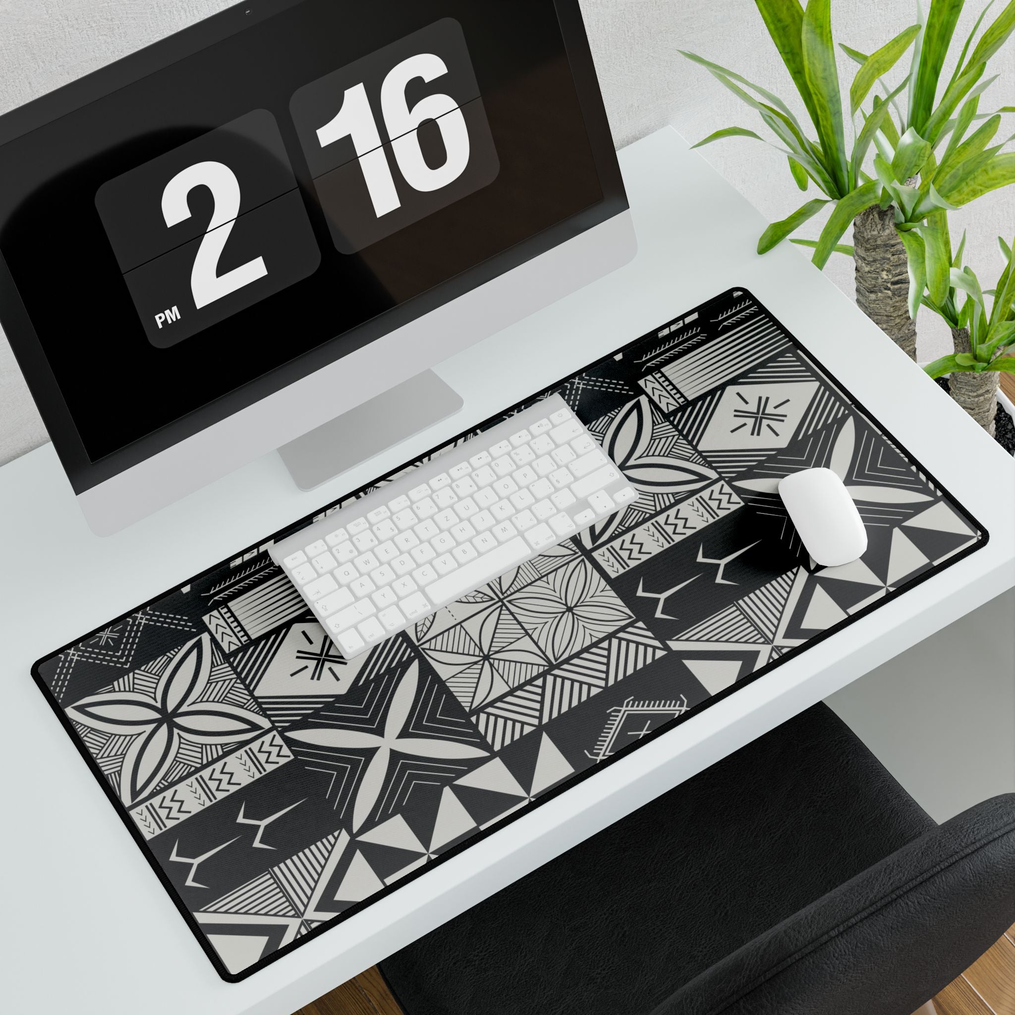 Maluelue (Black & Grey) Desk Mat