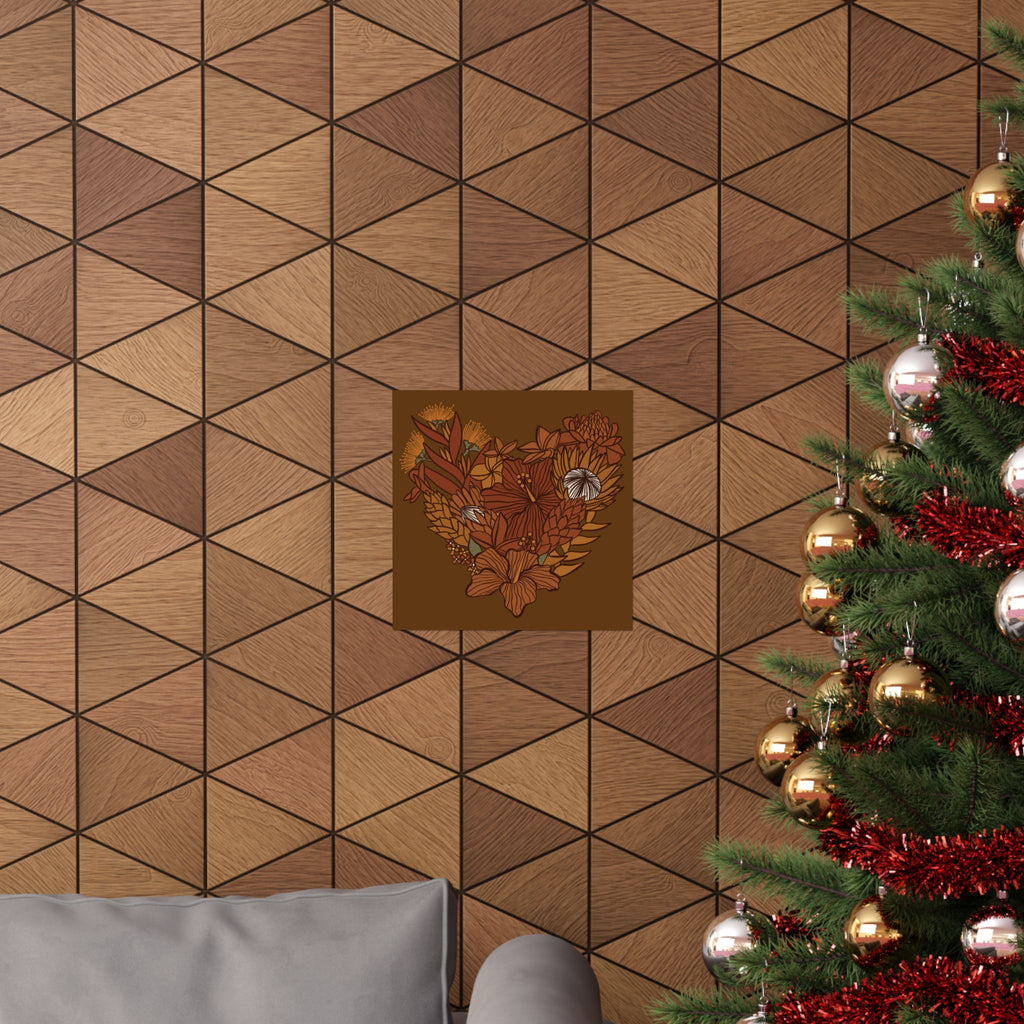 Terra Cotta Floral Heart Poster