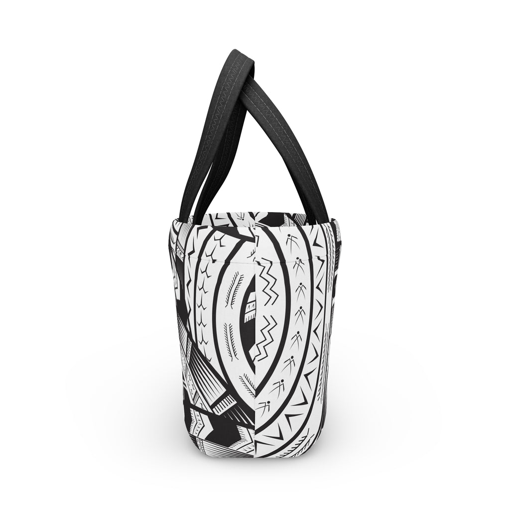 Black and White Tatau Lunch Bag