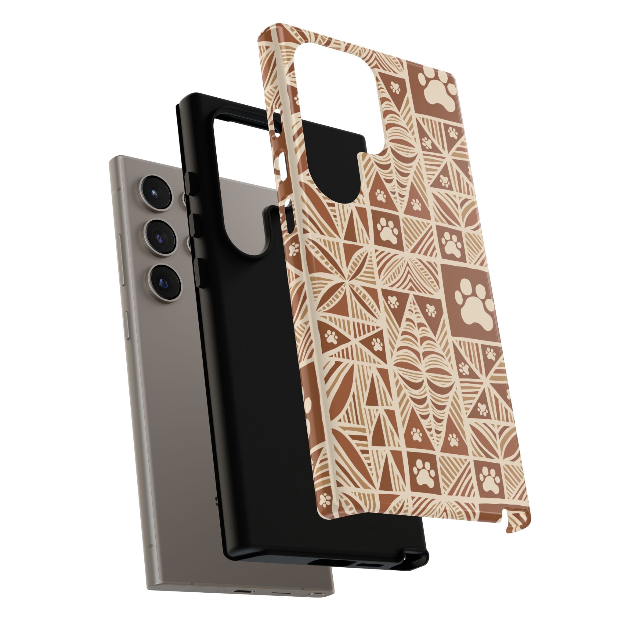 Manu Brown Tribal Paw Print Phone Case — Patterned All-Over-Print Phone Case