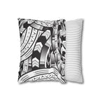 Black and White Tatau Square Pillow Case