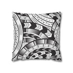 Black and White Tatau Square Pillow Case