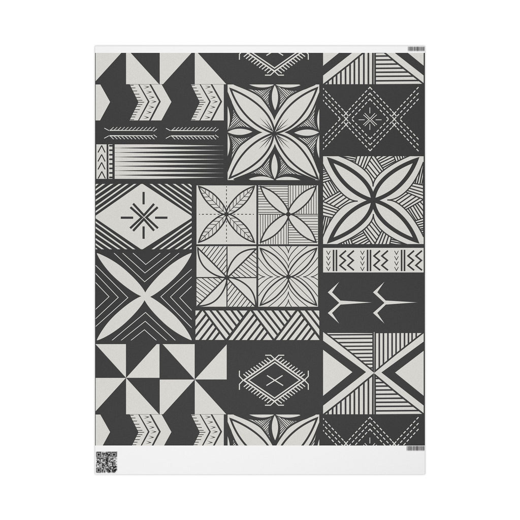 Maluelue (Black & Grey) Wrapping Paper