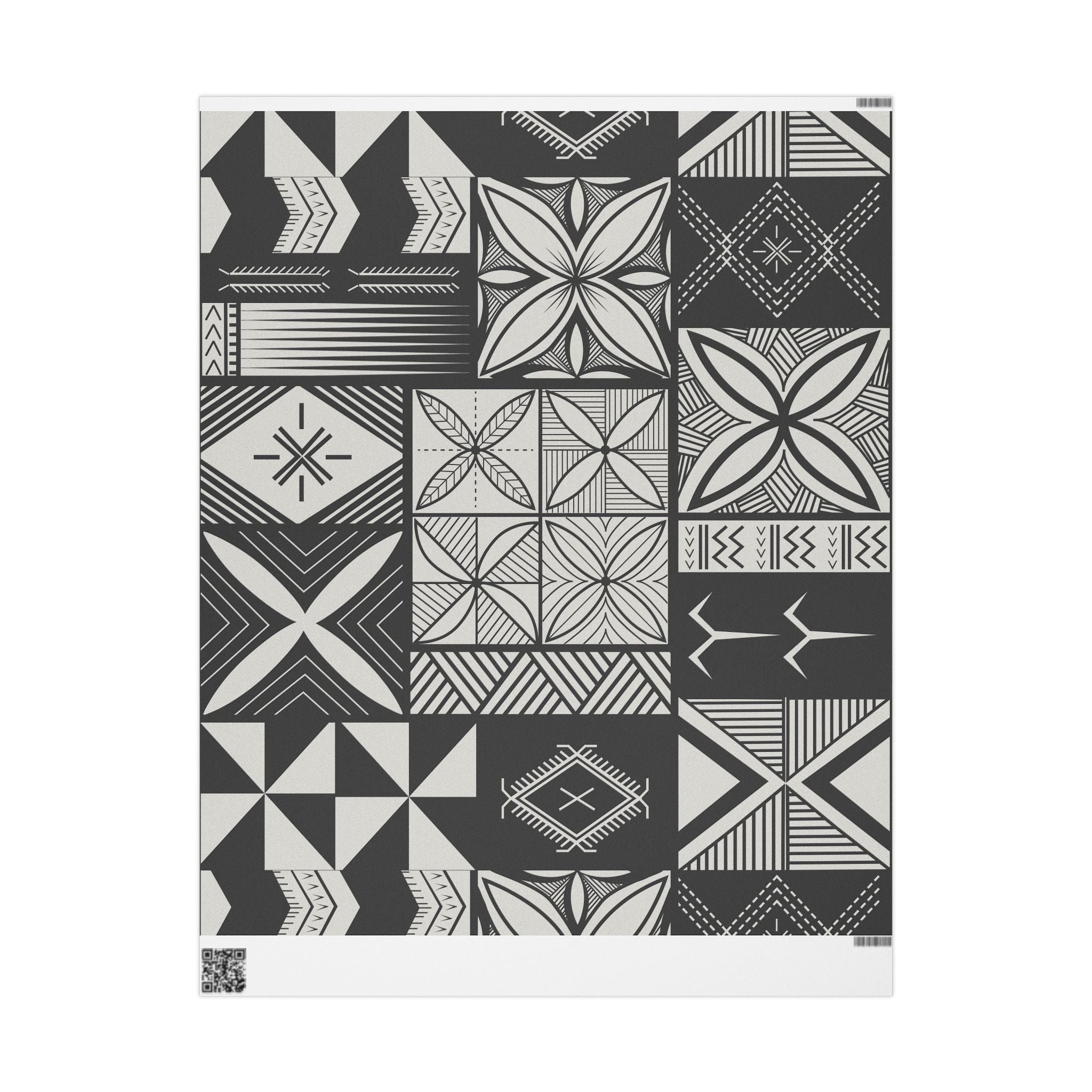 Maluelue (Black & Grey) Wrapping Paper