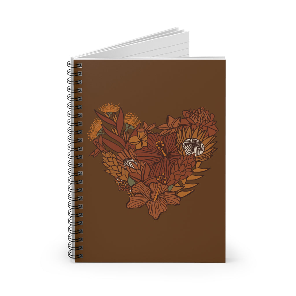 Terra Cotta Floral Heart Spiral Notebook
