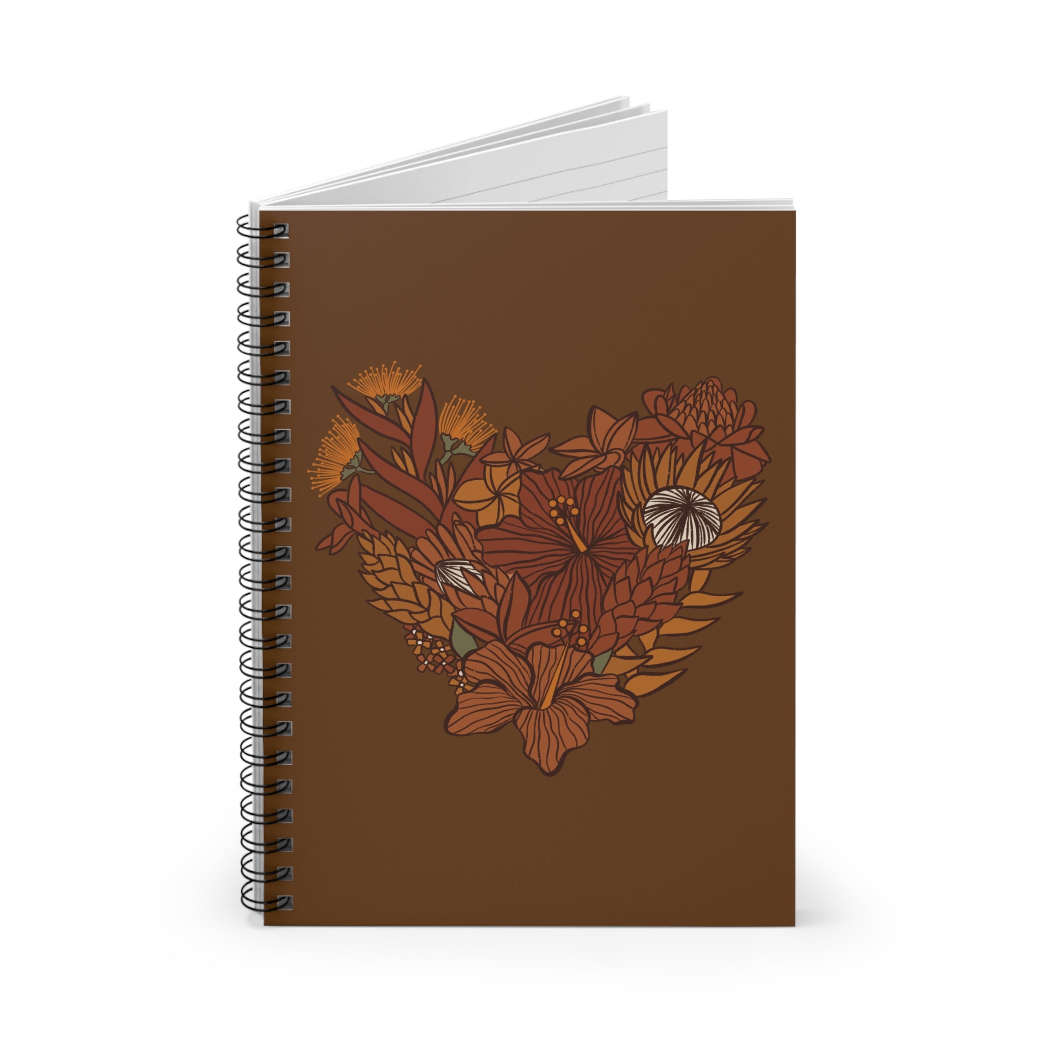 Terra Cotta Floral Heart Spiral Notebook