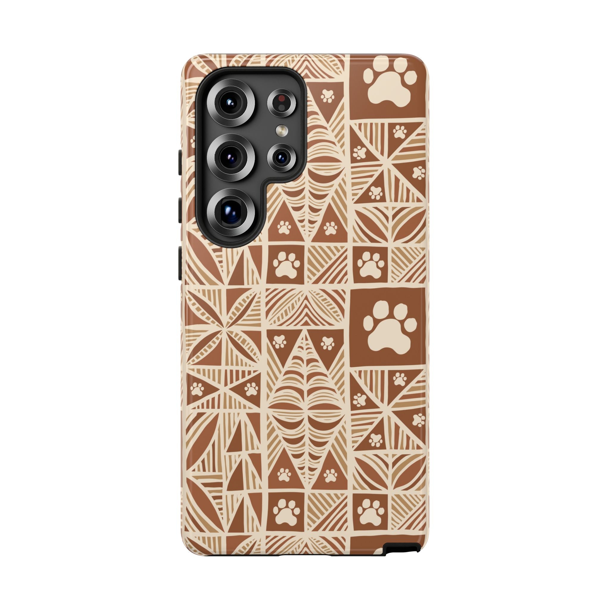 Manu Brown Tribal Paw Print Phone Case — Patterned All-Over-Print Phone Case