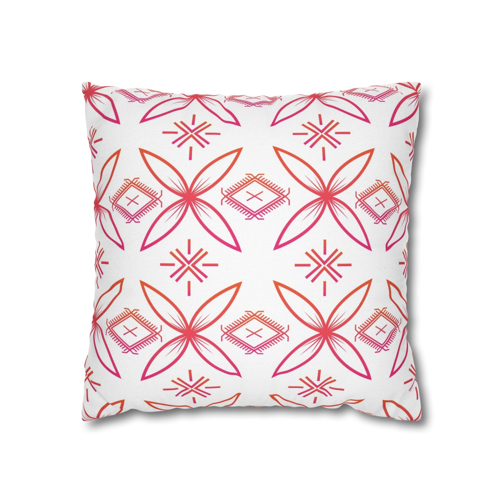 Fuli (Pink & Orange) Square Pillow Case