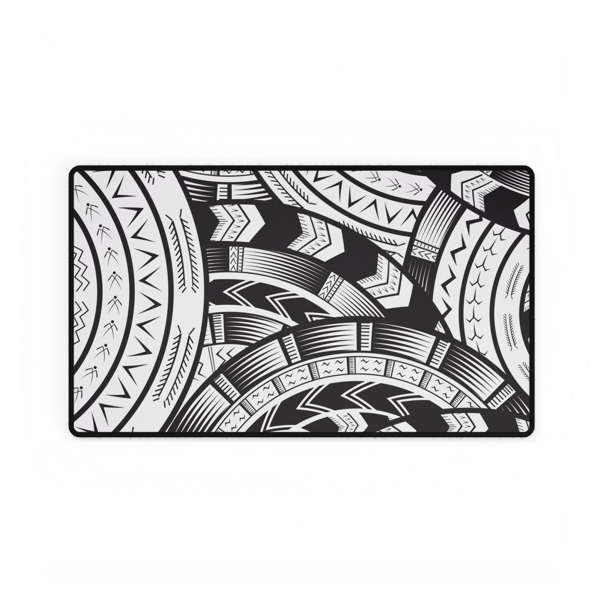 Black and White Tatau Desk Mat