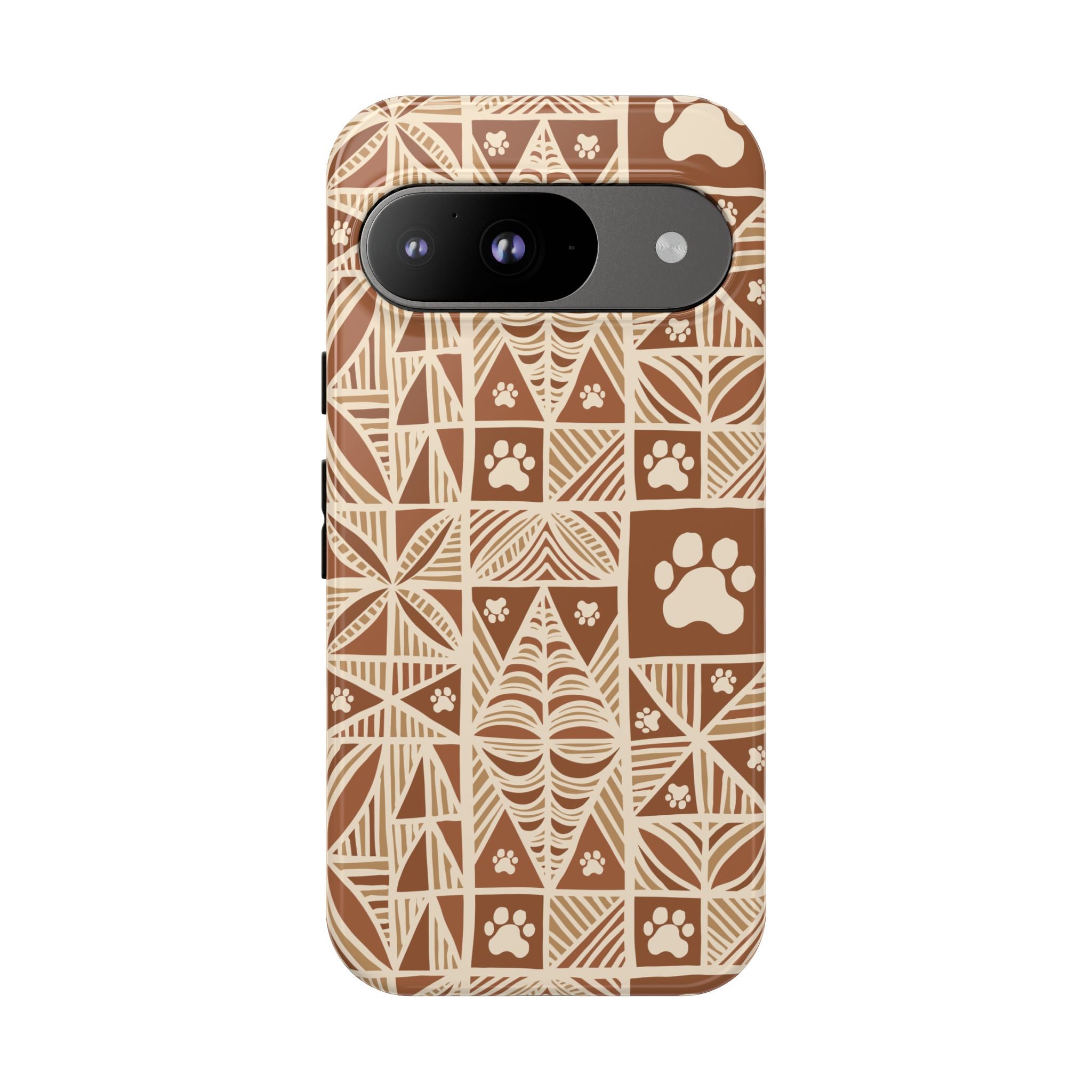 Manu Brown Tribal Paw Print Phone Case — Patterned All-Over-Print Phone Case