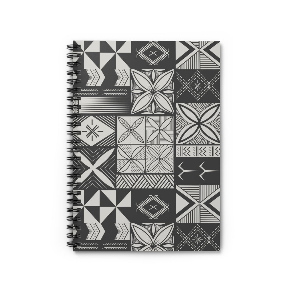 Maluelue (Black & Grey) Spiral Notebook