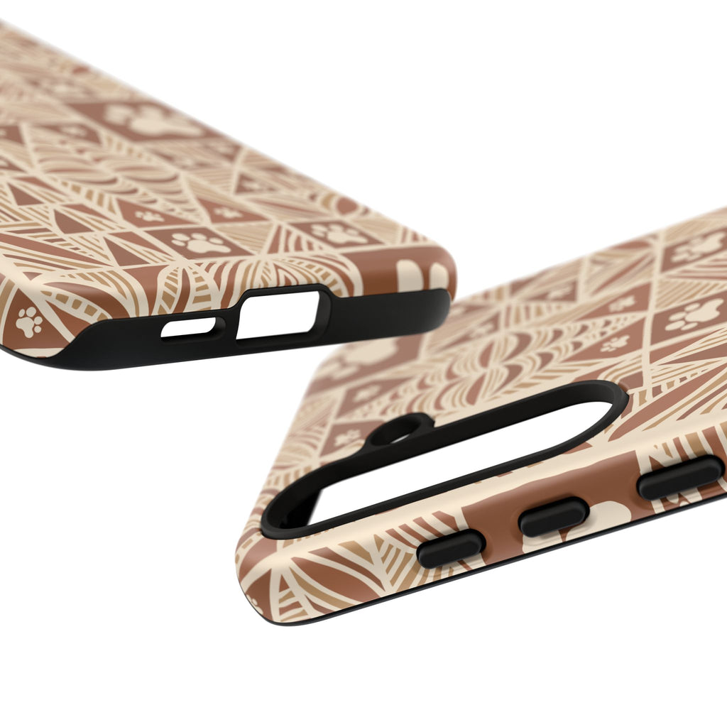 Manu Brown Tribal Paw Print Phone Case — Patterned All-Over-Print Phone Case