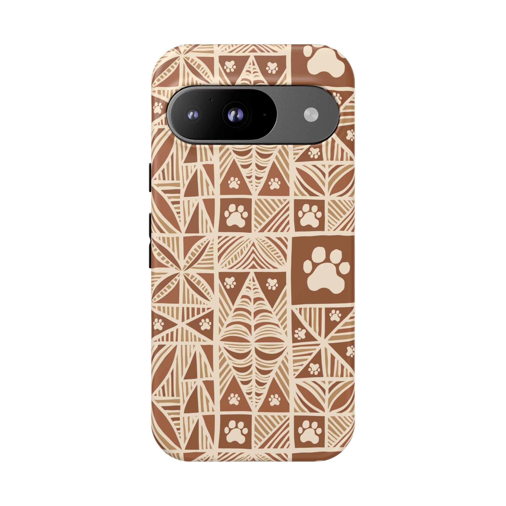 Manu Brown Tribal Paw Print Phone Case — Patterned All-Over-Print Phone Case