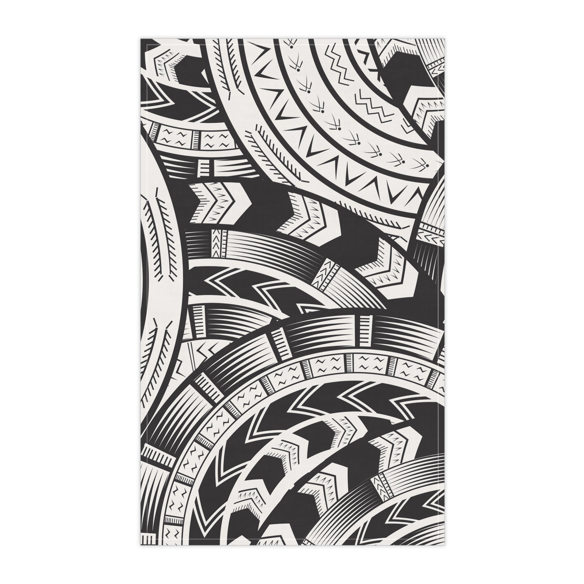 Black and White Tatau Tea Towel