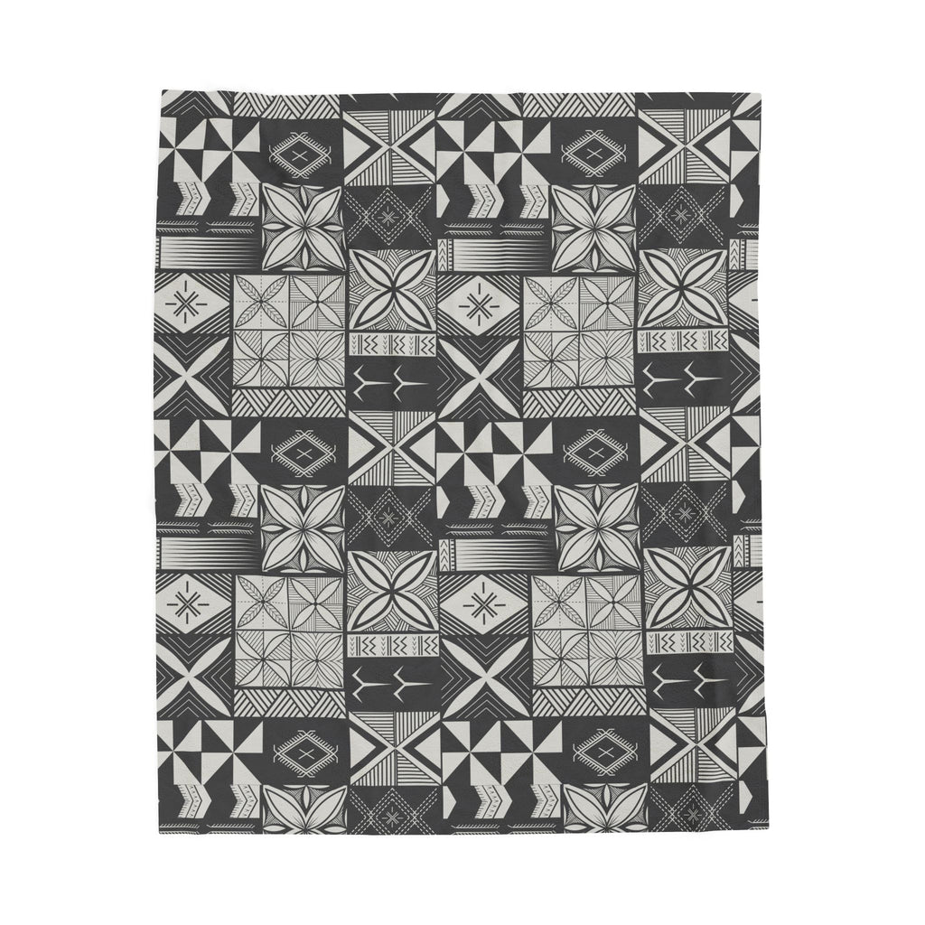 Maluelue (Black & Grey) Velveteen Plush Blanket