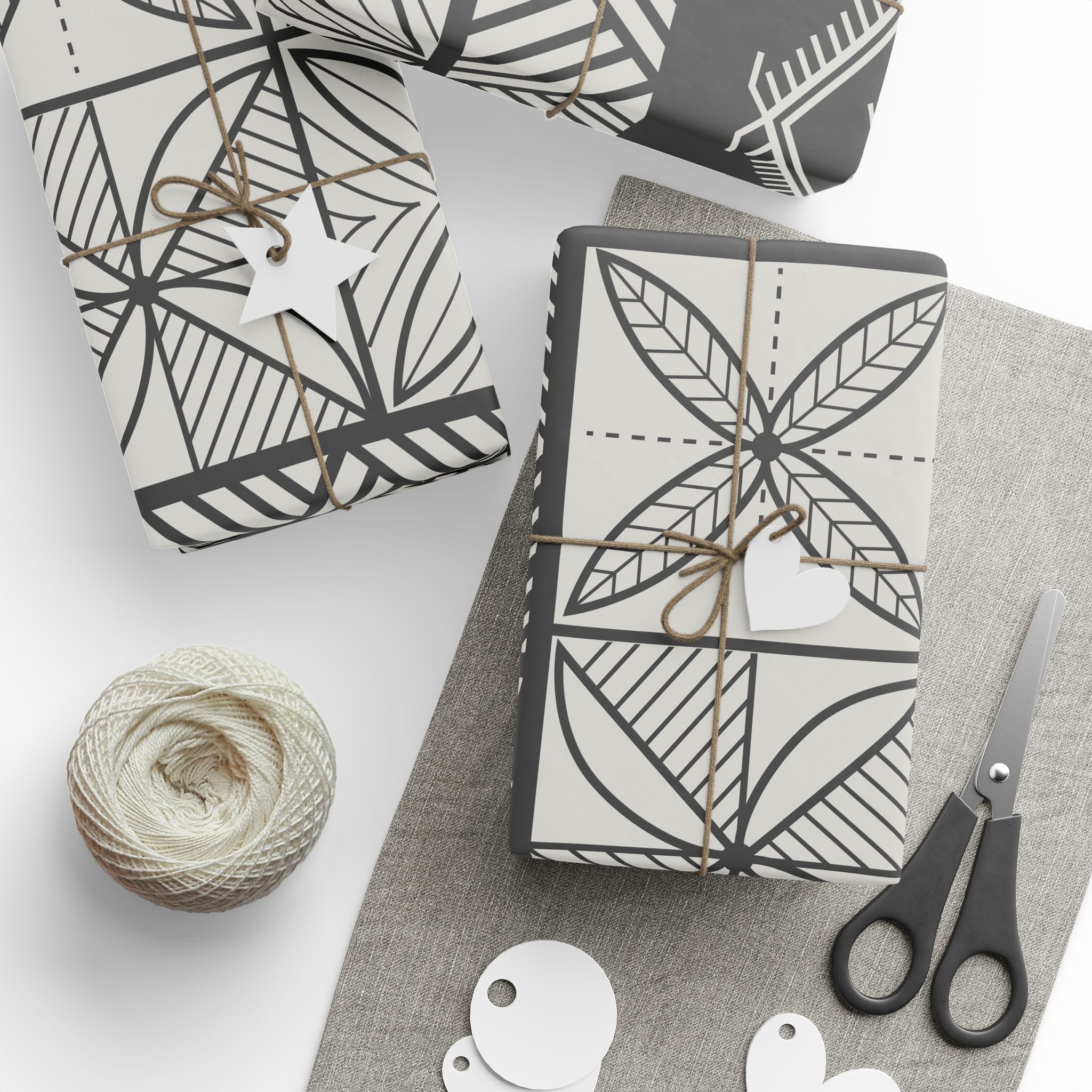 Maluelue (Black & Grey) Wrapping Paper