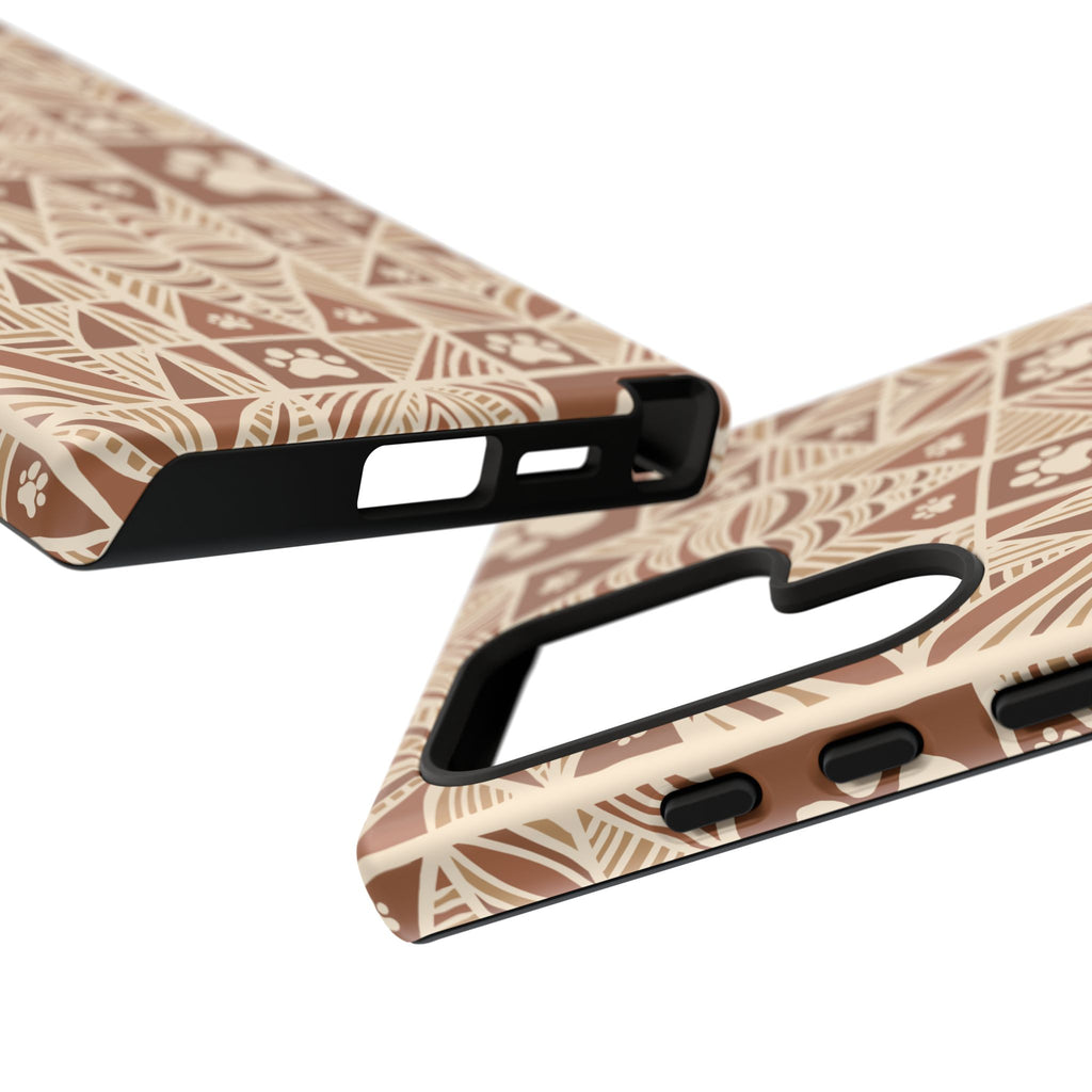 Manu Brown Tribal Paw Print Phone Case — Patterned All-Over-Print Phone Case