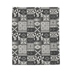 Maluelue (Black & Grey) Velveteen Plush Blanket