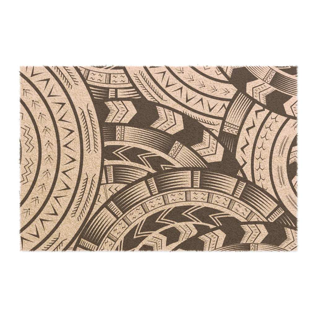 Black and White Tatau Door Mat