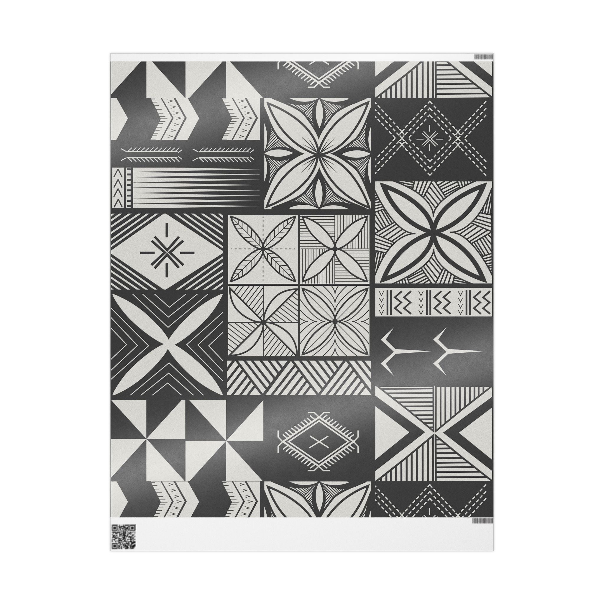 Maluelue (Black & Grey) Wrapping Paper