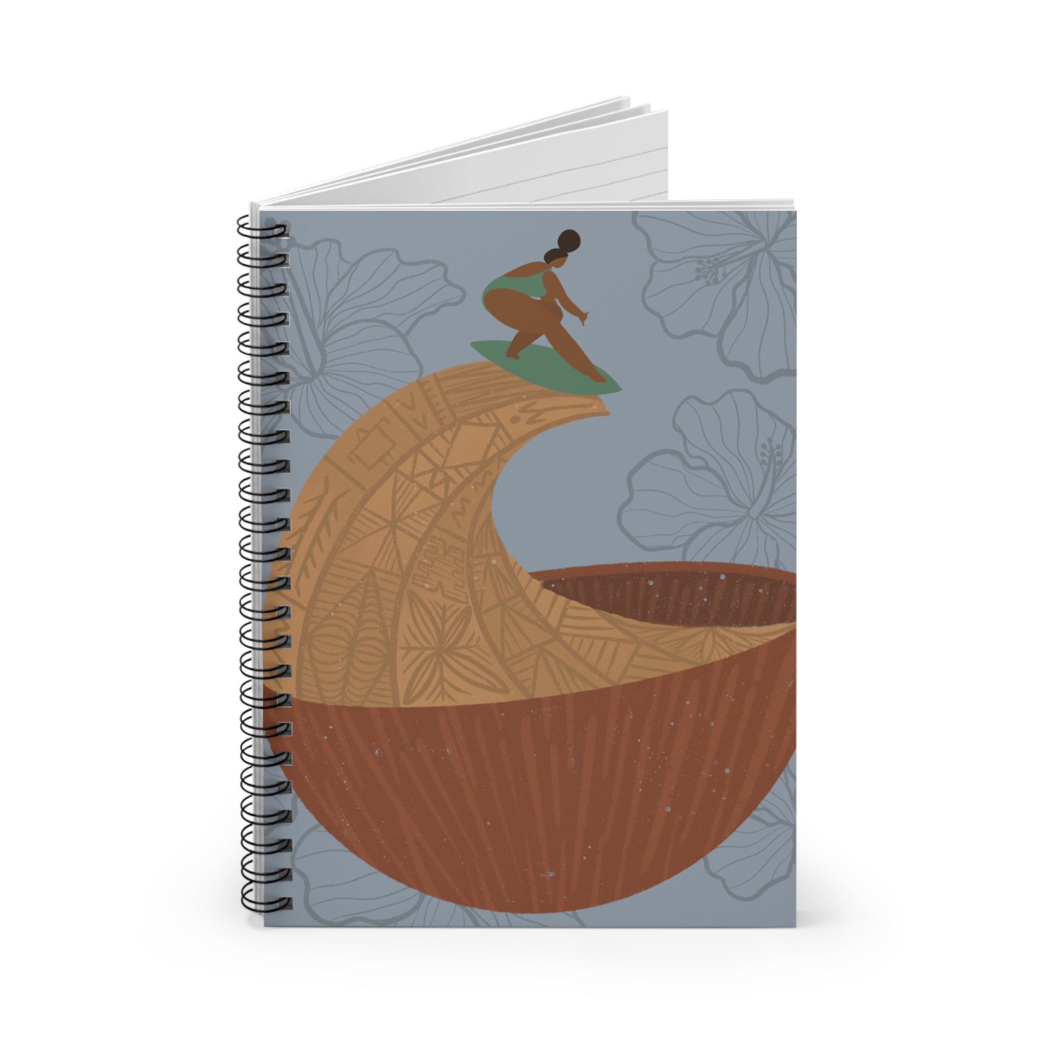 Surfing Kava Queen Spiral Notebook