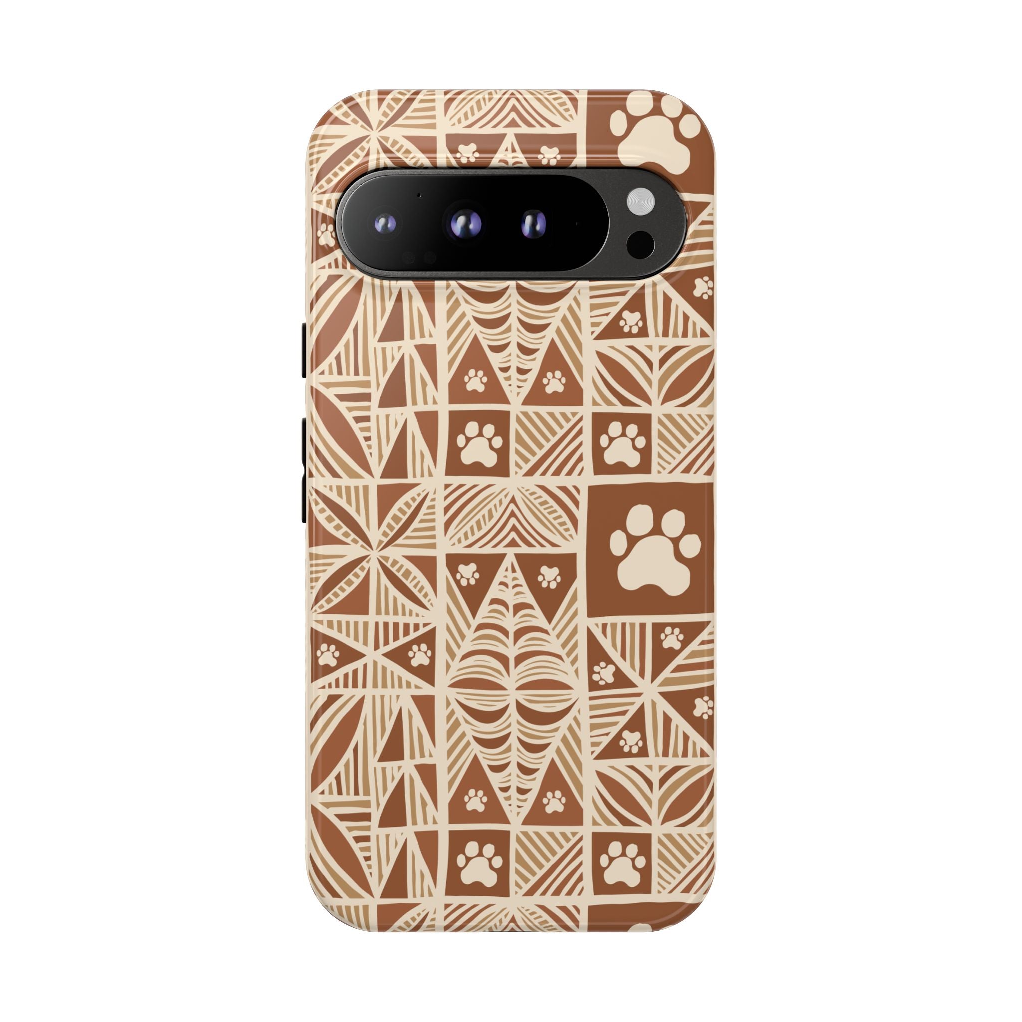 Manu Brown Tribal Paw Print Phone Case — Patterned All-Over-Print Phone Case