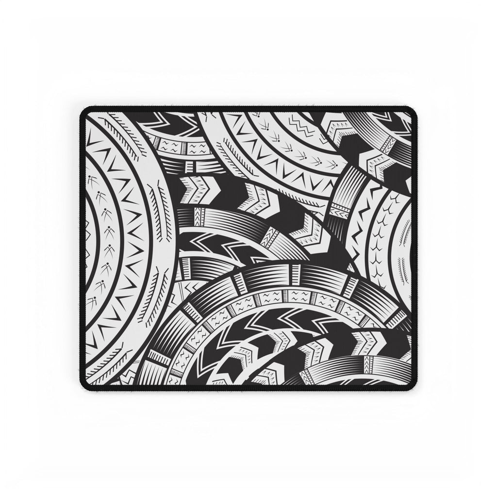 Black and White Tatau Desk Mat