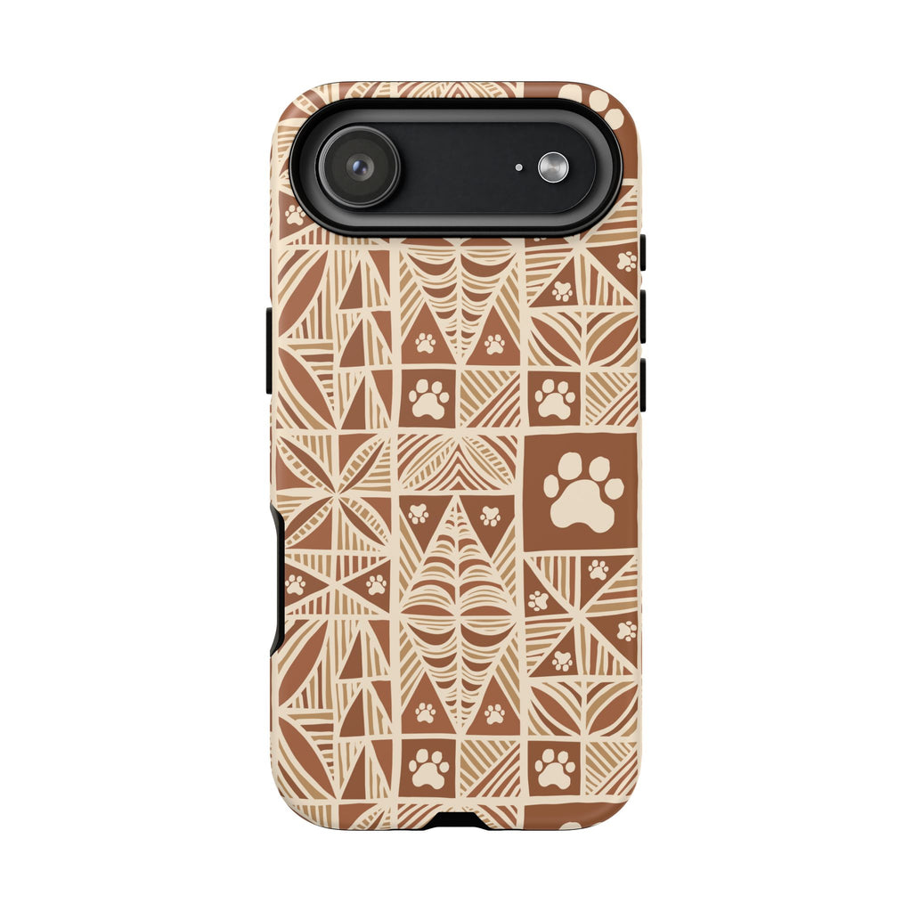 Manu Brown Tribal Paw Print Phone Case — Patterned All-Over-Print Phone Case